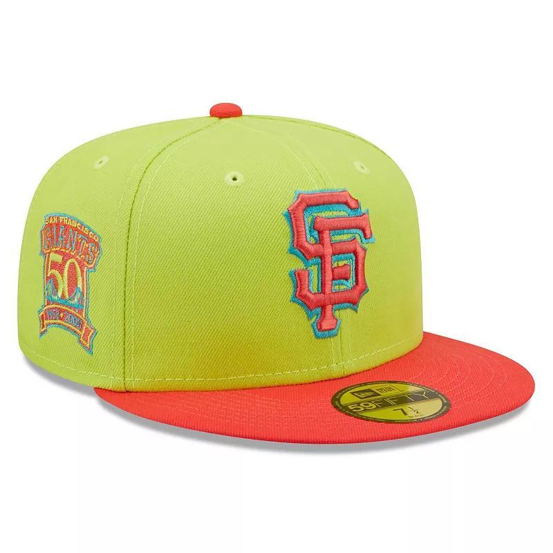 Mens New Era /Red San Francisco Giants Cyber Highlighter 59FIFTY Fitted Hat Product Image