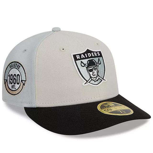 Mens New Era Cream/Black Las Vegas Raiders 2023 Sideline Historic Low Profile 59FIFTY Fitted Hat Product Image