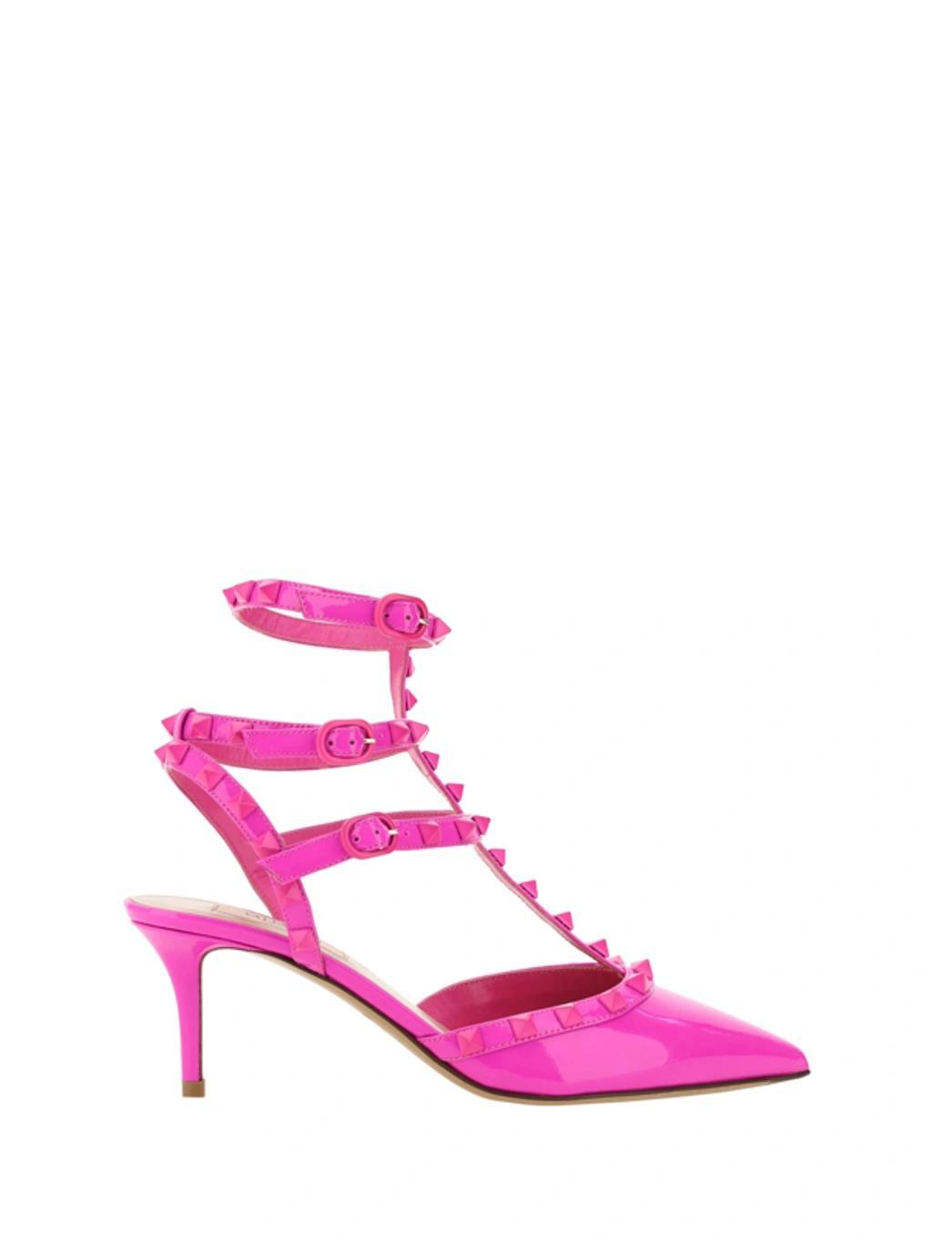 Rockstud Patent-leather Pumps In Pink Pp Product Image