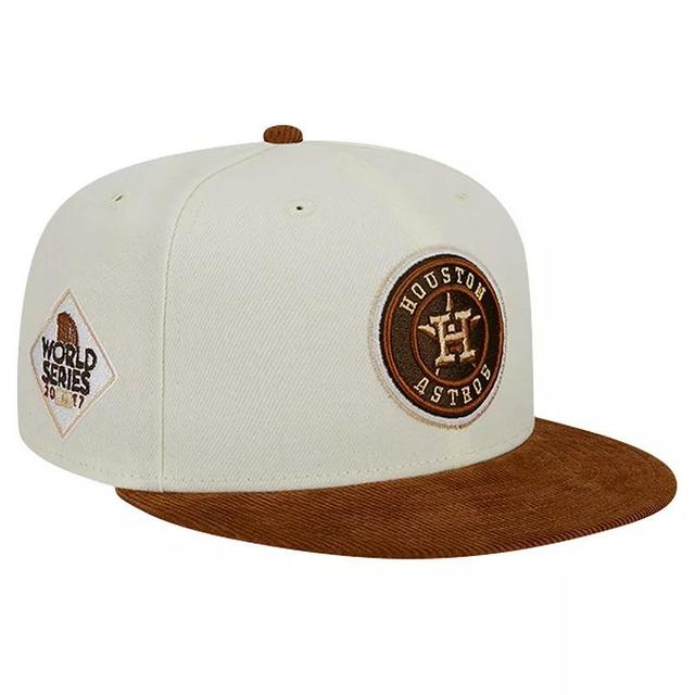 Mens New Era Cream New York Yankees Chrome Corduroy Visor 59FIFTY Fitted Hat Product Image