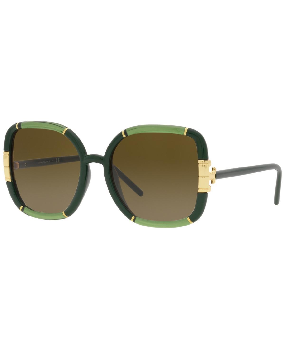 Tory Burch Womens Sunglasses, TY9071U - Transparent Olive Product Image