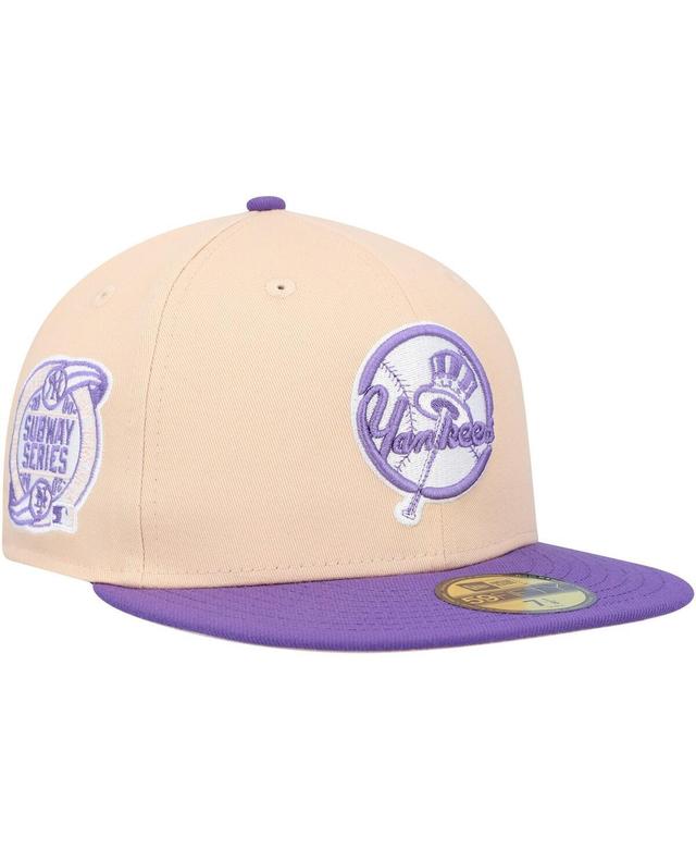 Mens New Era Peach New York Yankees Subway Series Side Patch 59FIFTY Fitted Hat - Peach Product Image