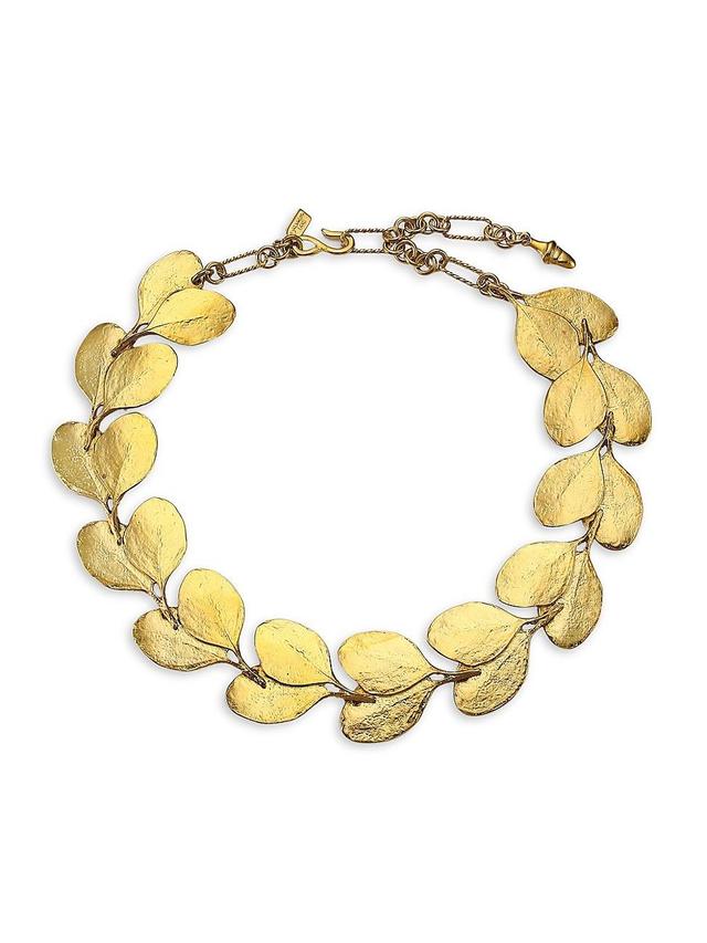 Womens Satin Goldplated Leaf Necklace - Satin Gold - Satin Gold Product Image