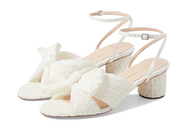 Loeffler Randall Dahlia Pleated Knot Mule with Ankle Strap Cream) Women's Shoes Product Image