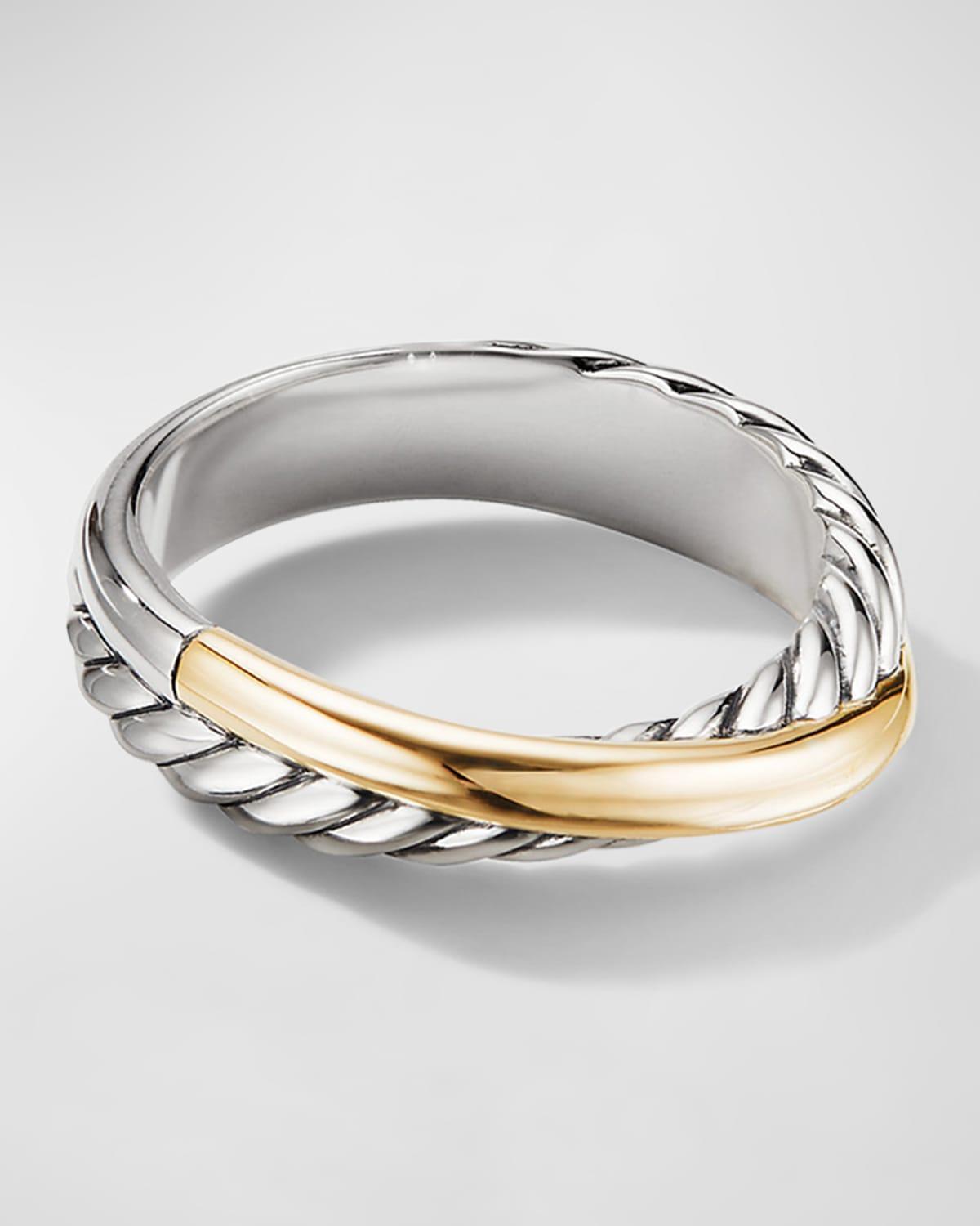 Crossover Band Ring in Silver with 18K Gold, 5.3mm Product Image