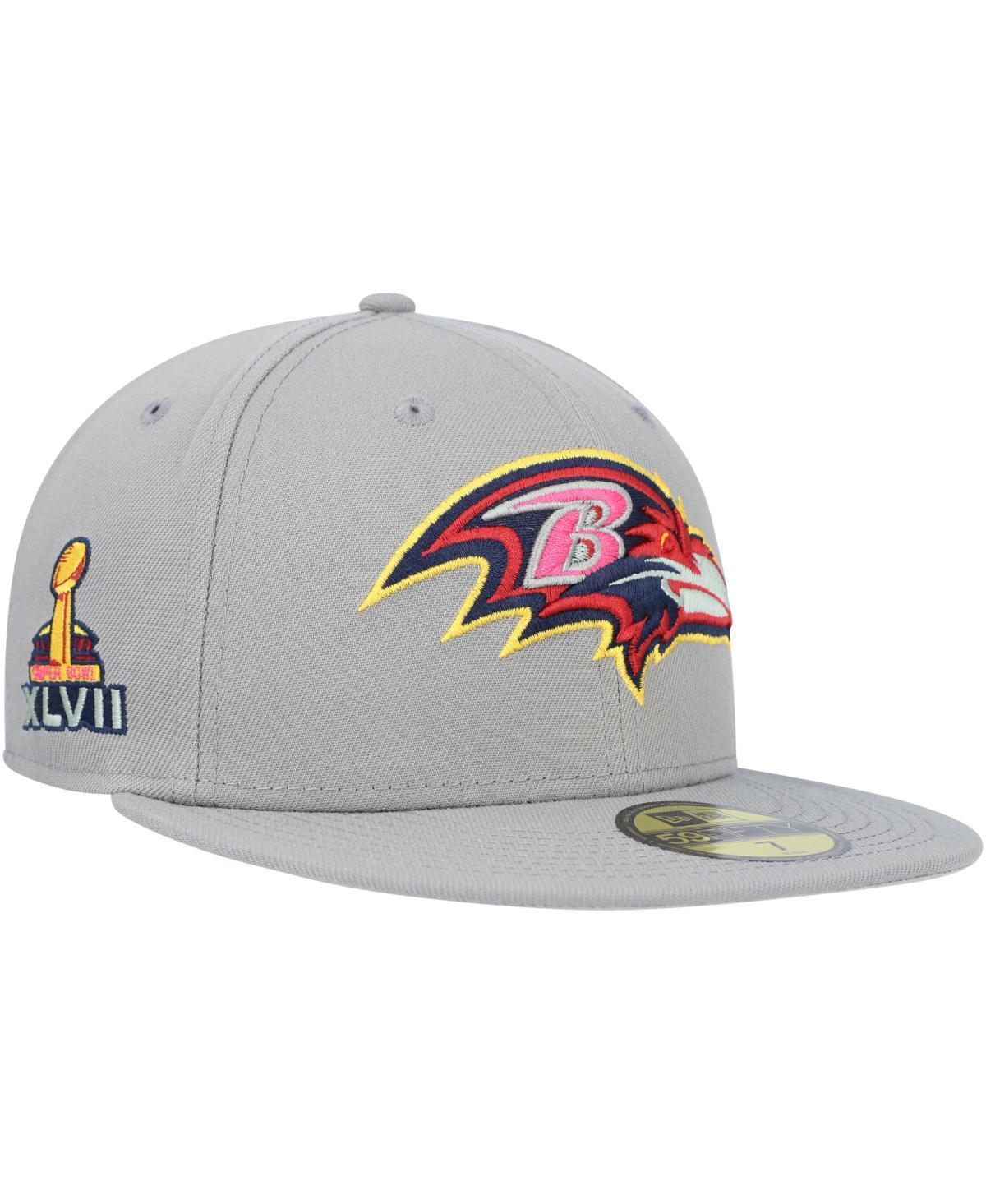 Mens New Era Gray Baltimore Ravens Color Pack 59FIFTY Fitted Hat Grey Product Image