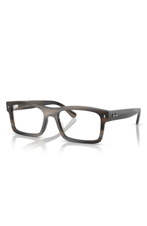 RAY BAN Ray-ban 56mm Rectangular Optical Glasses In Havana Gradient Product Image