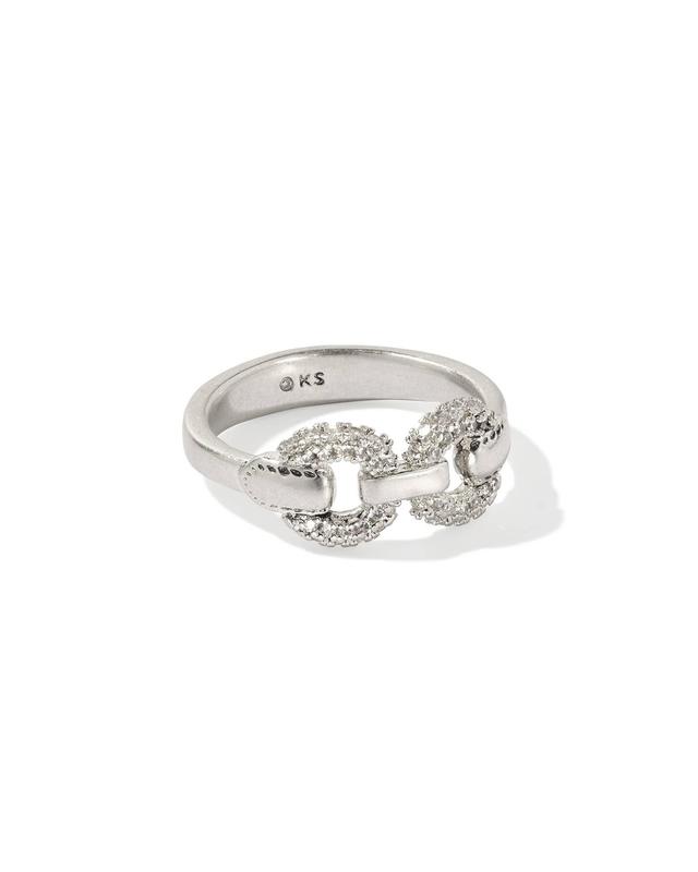 Beau Vintage Silver Pave Band Ring in White Crystal Product Image