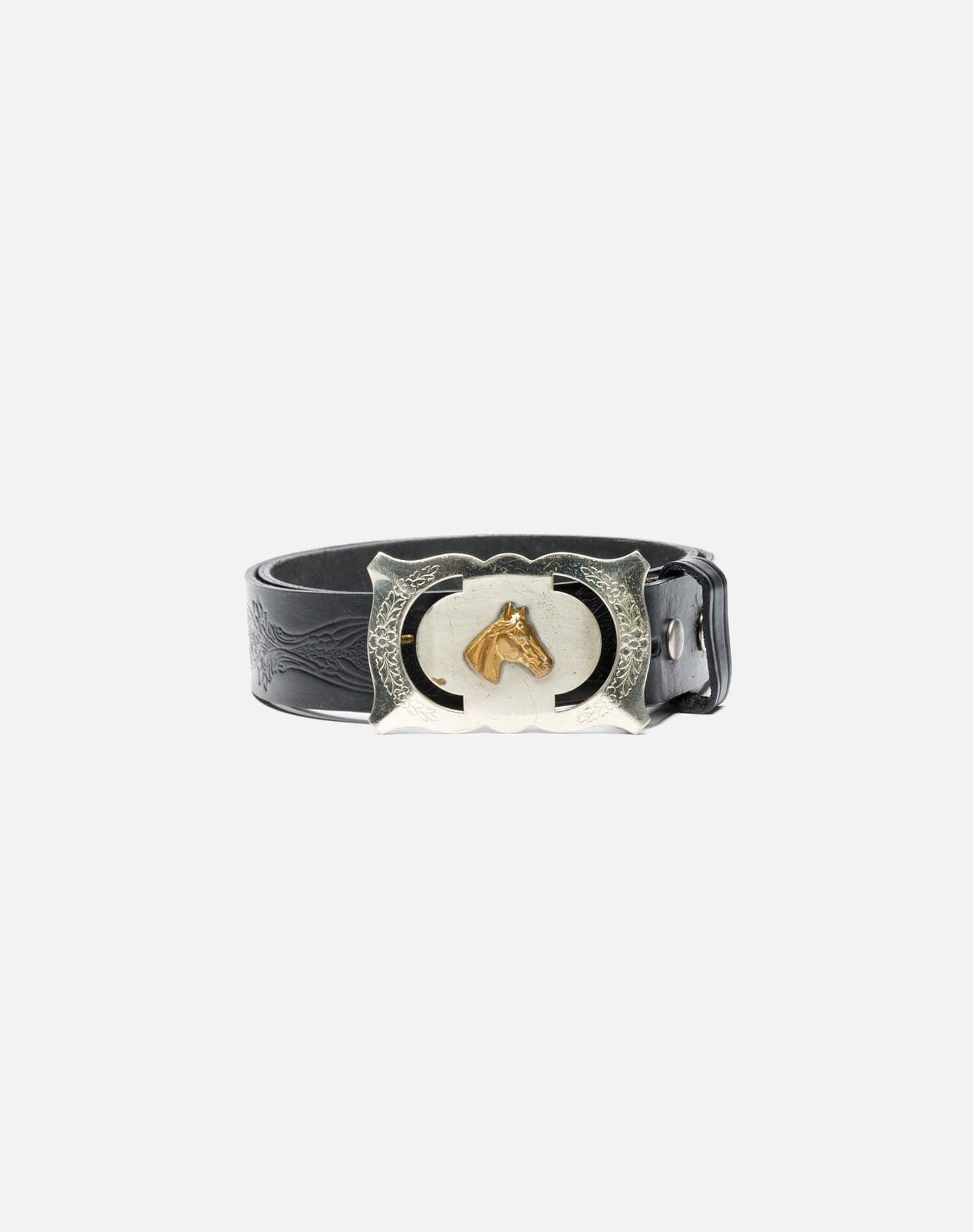 70s Embossed Leather Horse Belt Female Product Image