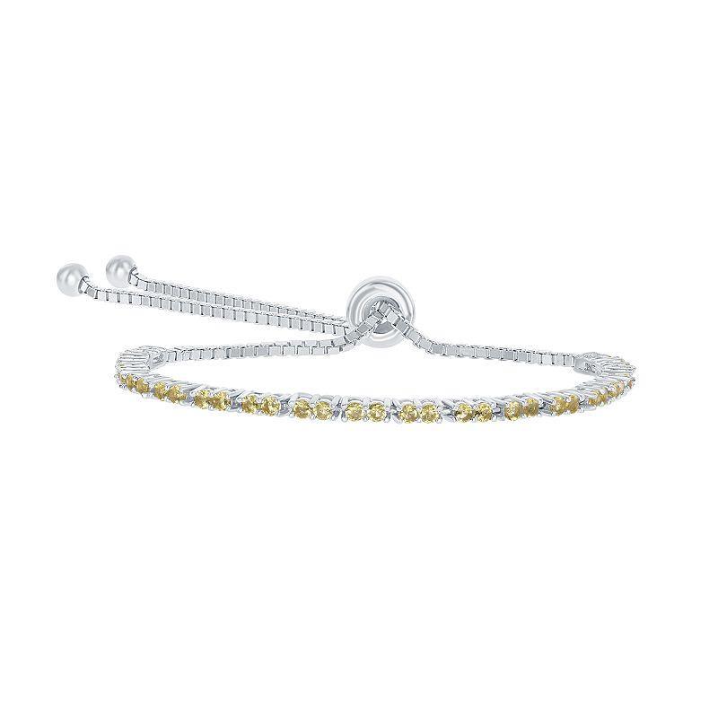 Sterling Silver 2mm Birthstone Bracelet, Womens November Product Image