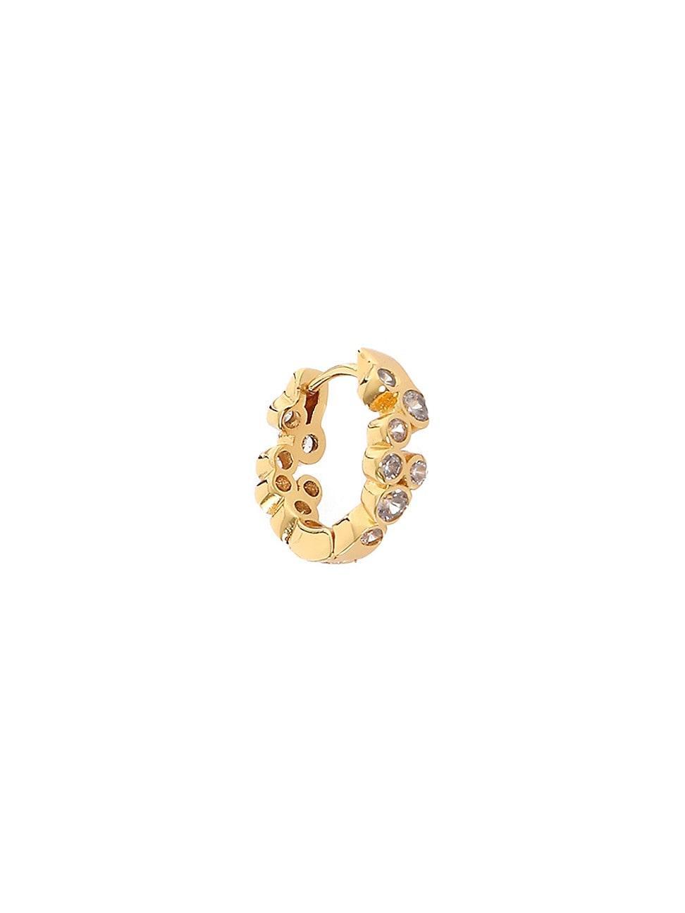 Womens Collage Goldtone & Cubic Zirconia Single Huggie Hoop Earring Product Image