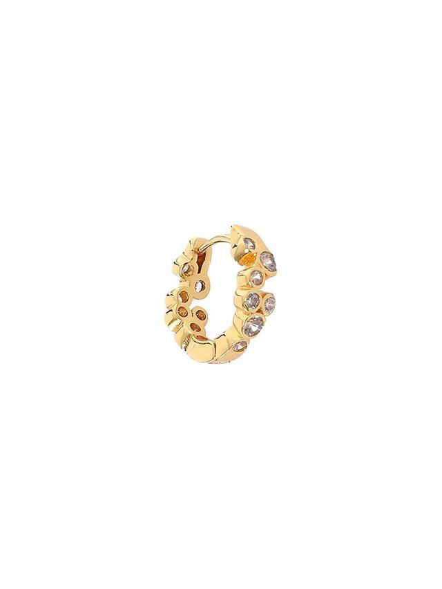 Womens Collage Goldtone & Cubic Zirconia Single Huggie Hoop Earring Product Image