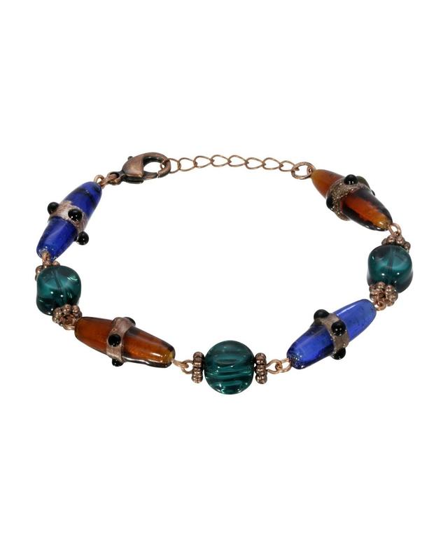 1928 Jewelry Copper Tone Multi Color Beaded Bracelet Product Image