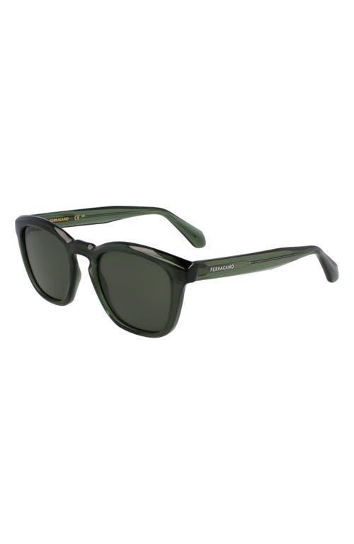 FERRAGAMO 50mm Modified Rectangular Sunglasses In Green Product Image