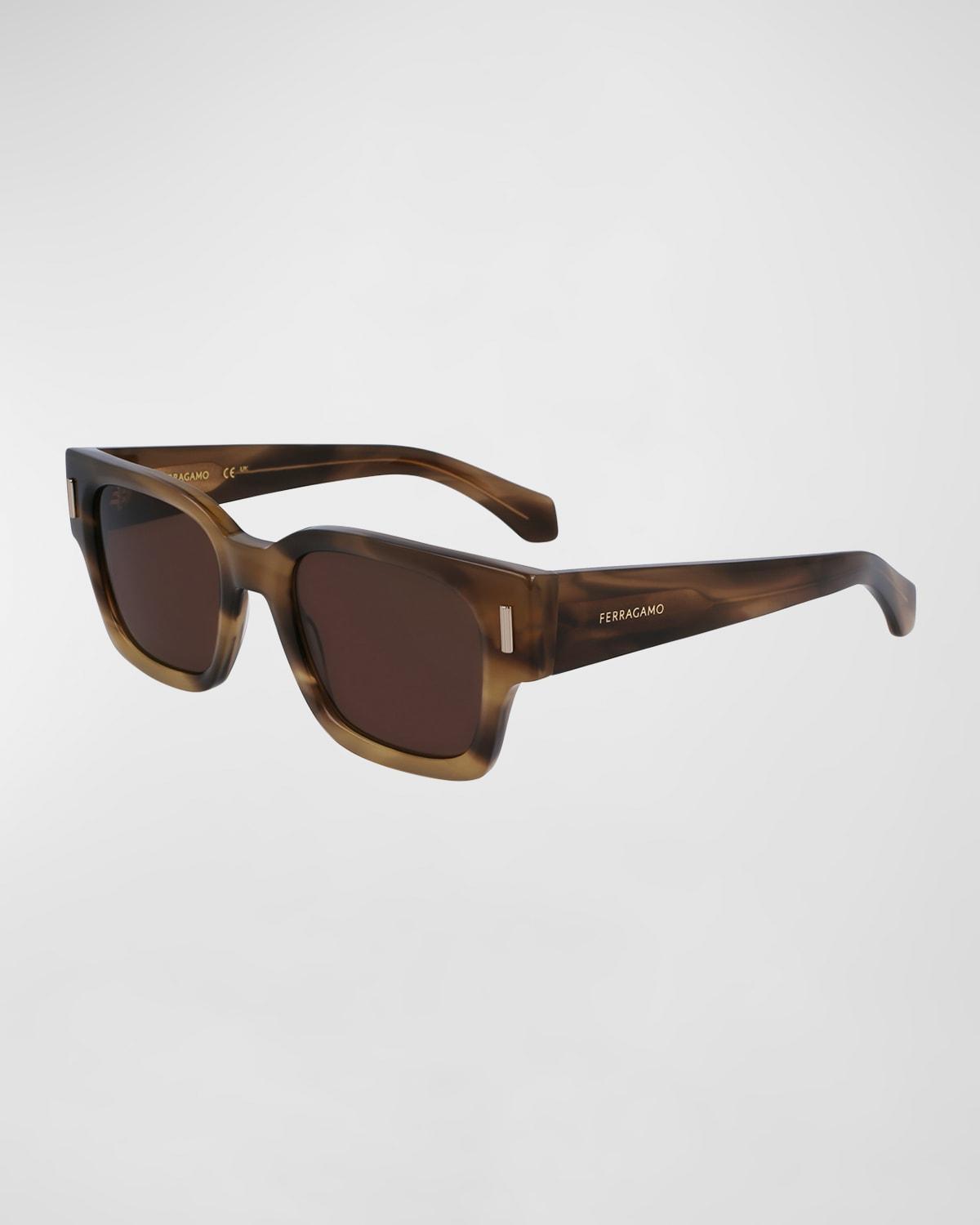 Men's Rivets Acetate Rectangle Sunglasses, 52mm Product Image