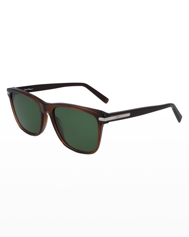 FERRAGAMO 57mm Gradient Rectangle Sunglasses Product Image