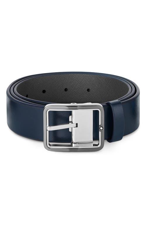 Men's Rectangle-Buckle Grained Leather Belt, 35mm Product Image