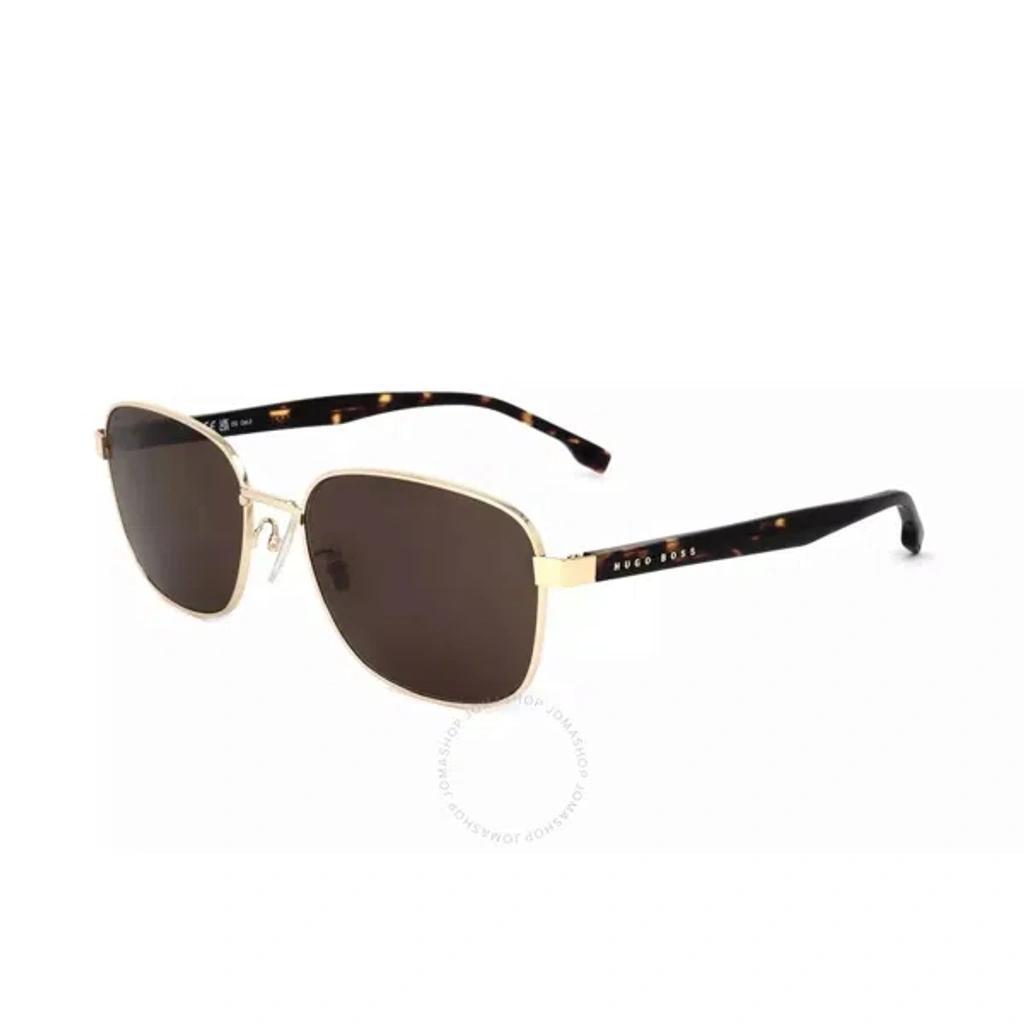 Brown Square Men's Sunglasses Boss 1294/f/s 0j5g 56 In Gold Product Image