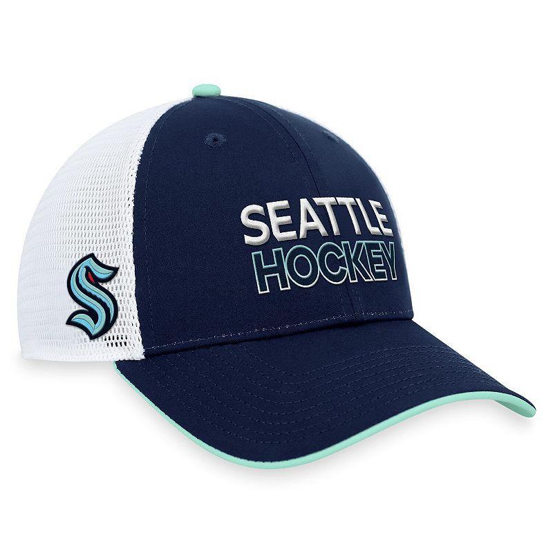 Mens Fanatics Branded Deep Sea Blue Seattle Kraken Authentic Pro Rink Trucker Adjustable Hat Product Image