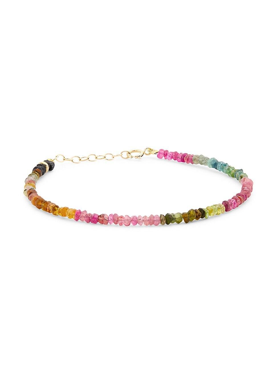 Womens Birthstone 14K Yellow Gold & Gemstone Beaded Bracelet Product Image