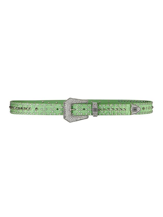 Mens Belt in Leather with Studs and Crystals Product Image