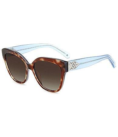 kate spade new york Womens Savanna Havana Blue Square Sunglasses Product Image