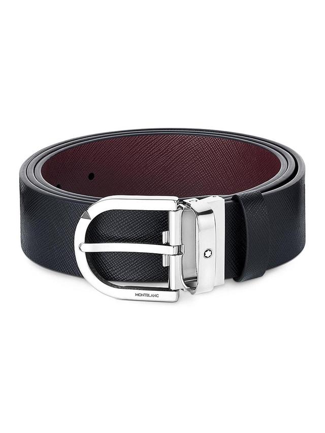 Mens Pin Buckle Reversible Leather Belt Product Image