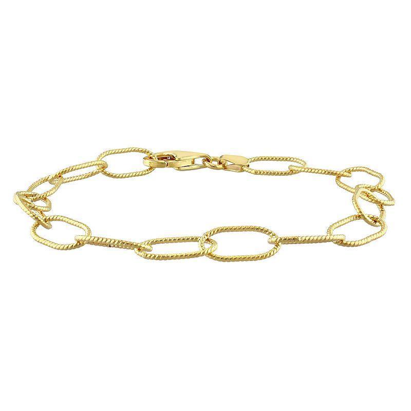 Stella Grace Sterling Silver 6.5 mm Twisted Rolo Chain Bracelet, Womens Gold Tone Product Image