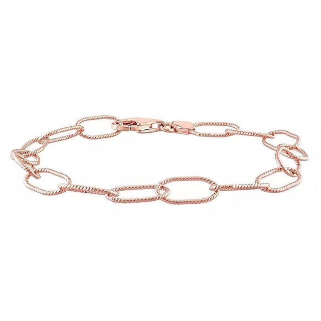 Stella Grace Sterling Silver 6.5 mm Twisted Rolo Chain Bracelet, Womens Rose Gold Tone Product Image