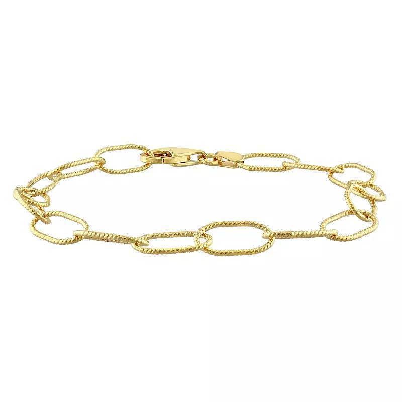 Stella Grace Sterling Silver 6.5 mm Twisted Rolo Chain Bracelet, Womens Gold Tone Product Image