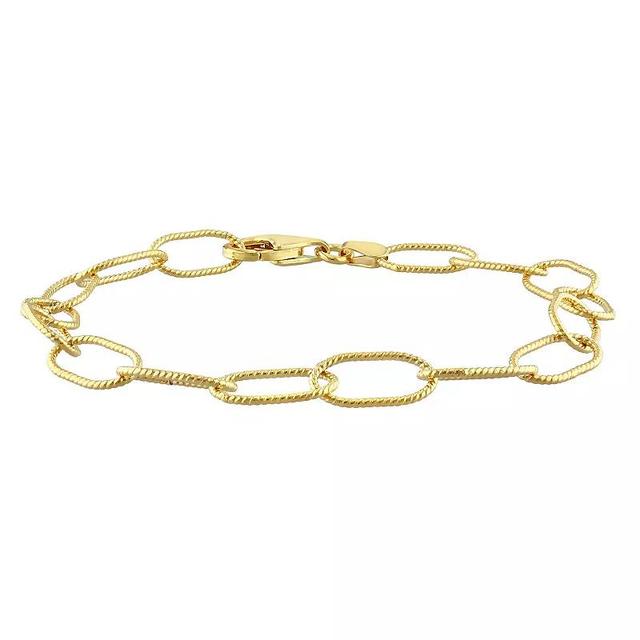 Stella Grace Sterling Silver 6.5 mm Twisted Rolo Chain Bracelet, Womens Gold Tone Product Image