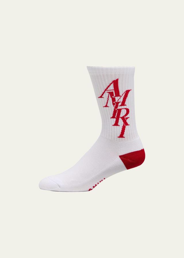 AMIRI Stack Logo Cotton Blend Crew Socks Product Image