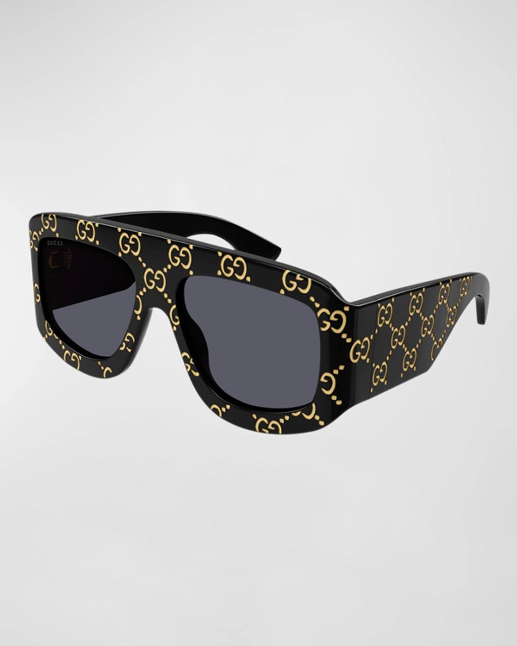 Mens GG0983Sm Monogram Acetate Shield Sunglasses Product Image