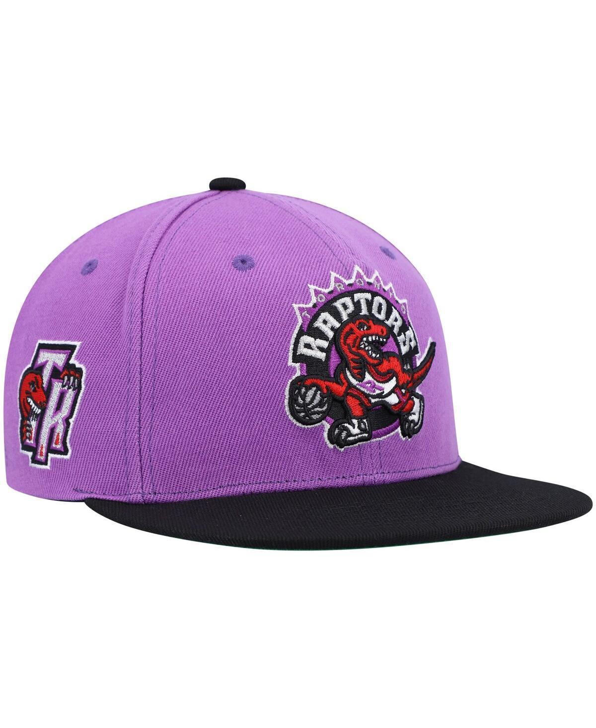 Mens Mitchell & Ness Purple and Black Toronto Raptors Hardwood Classics Snapback Hat - Purple Product Image