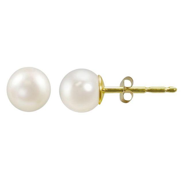 14k Gold Akoya Cultured Pearl Stud Earrings, Womens, White Product Image