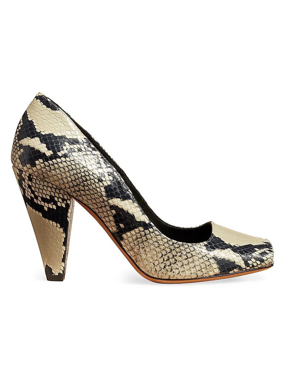 Womens Cedar 90MM Snake-Embossed Leather Pumps Product Image