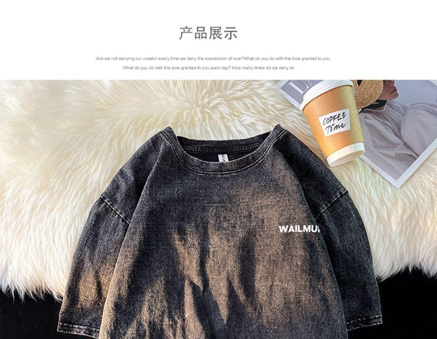 Short-Sleeve Letter Print T-Shirt Product Image