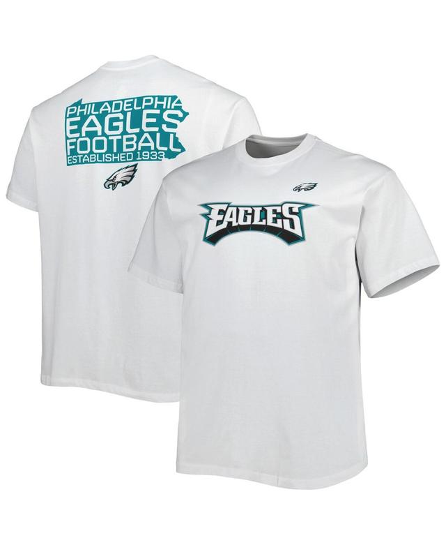 Mens Fanatics White Philadelphia Eagles Big and Tall Hometown Collection Hot Shot T-shirt Product Image