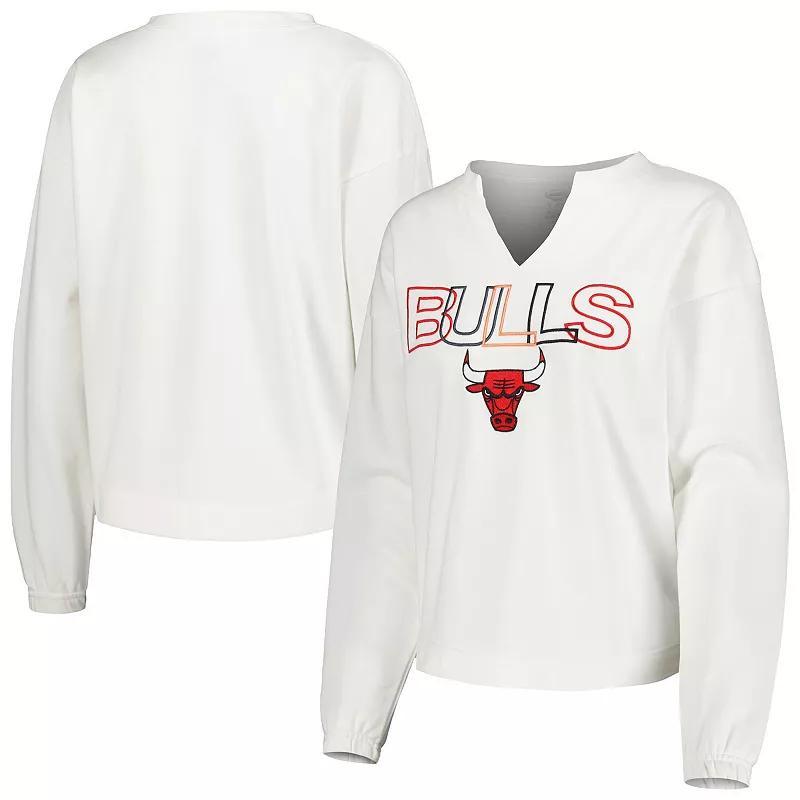 Womens Concepts Sport Chicago Bulls Sunray Notch Neck Long Sleeve T-Shirt Product Image