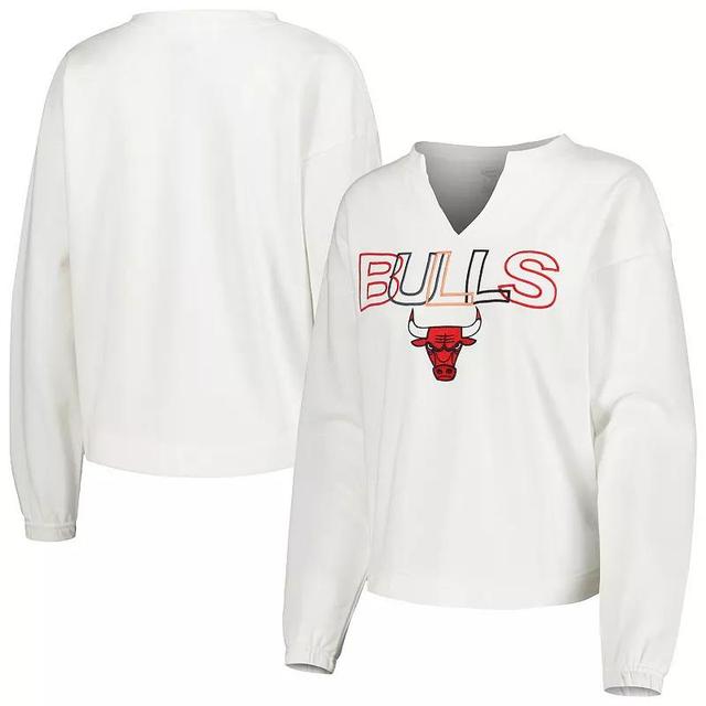 Womens Concepts Sport Chicago Bulls Sunray Notch Neck Long Sleeve T-Shirt Product Image