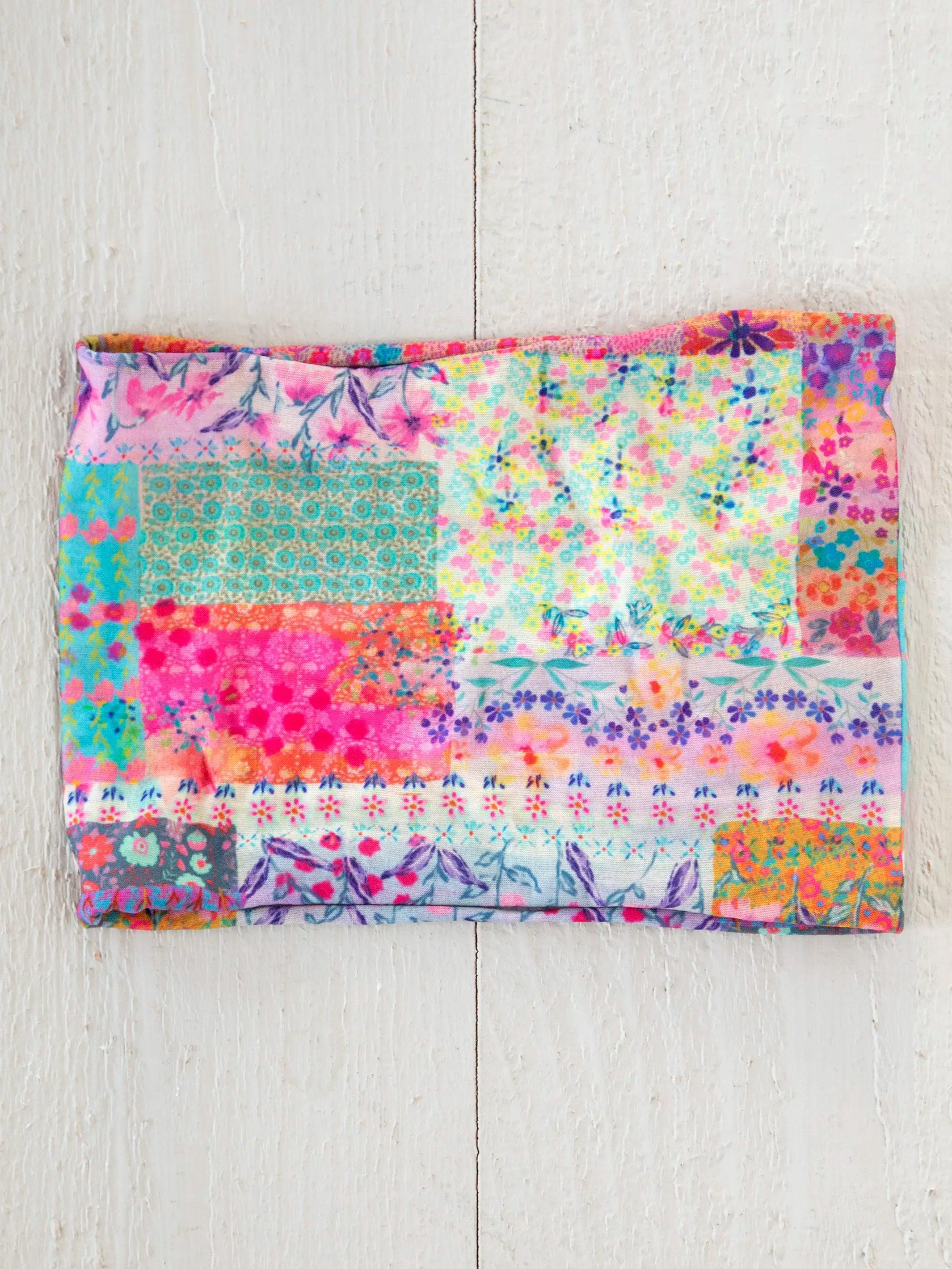 Half Boho Bandeau® Headband - Pink Watercolor Patchwork Product Image