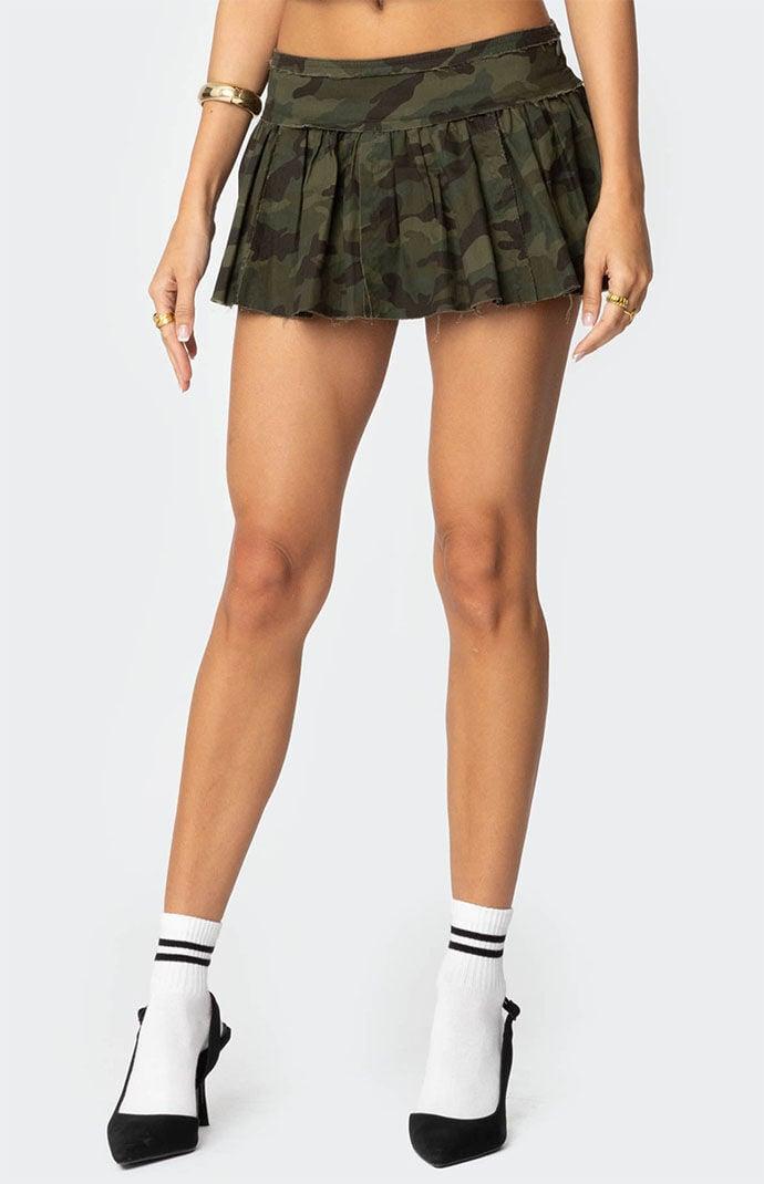 Edikted Womens Camo Pleated Mini Skort Product Image