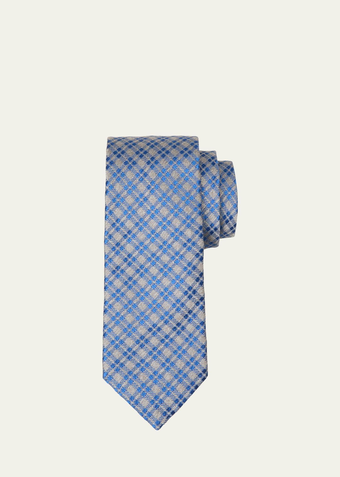 Mens Silk Check Tie Product Image