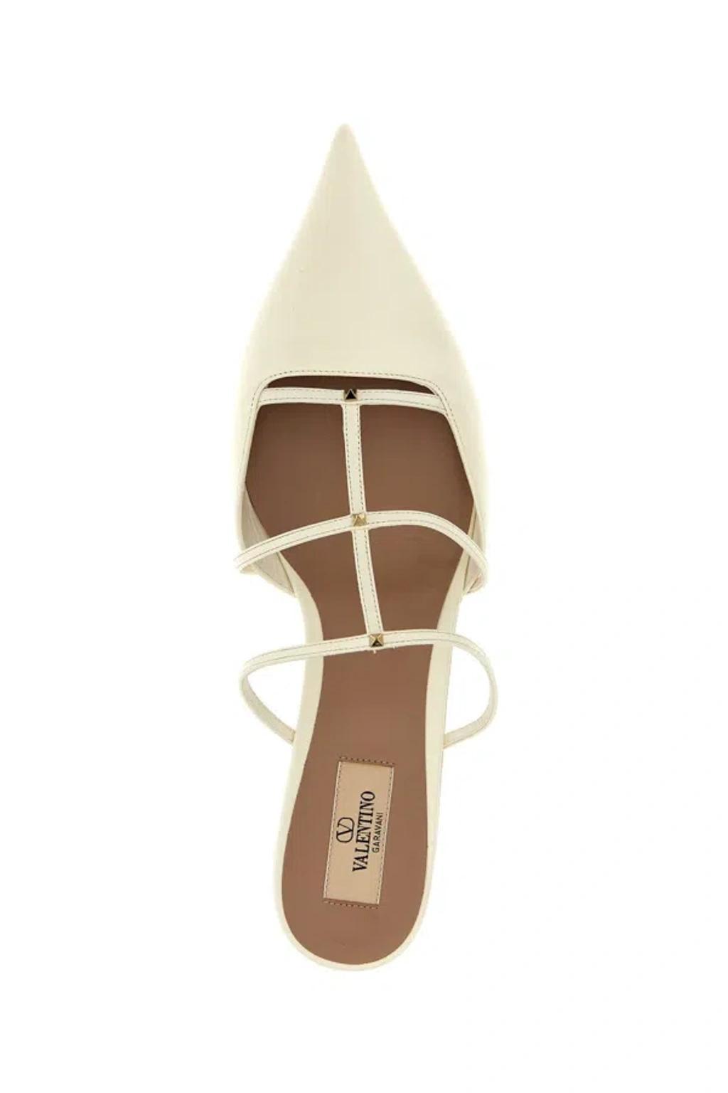 VALENTINO GARAVANI Rockstud Wispy Pointed Toe Mule In Ivory Product Image