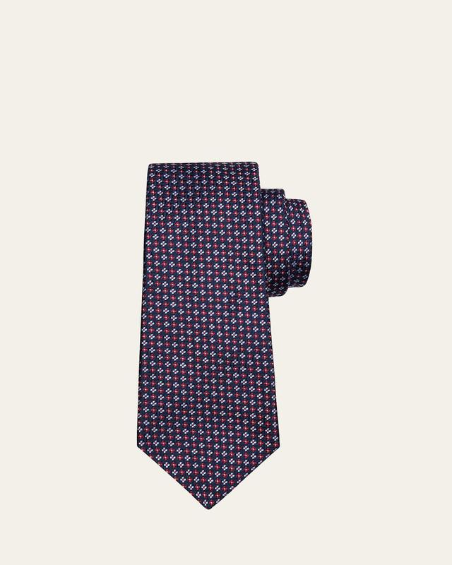 Mens 7-Fold Mini Square Silk Tie Product Image