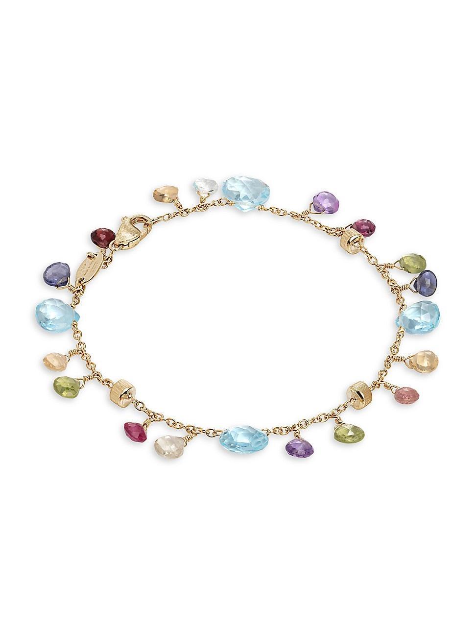 Womens Paradise 18K Yellow Gold & Multi-Stone Charm Bracelet Product Image