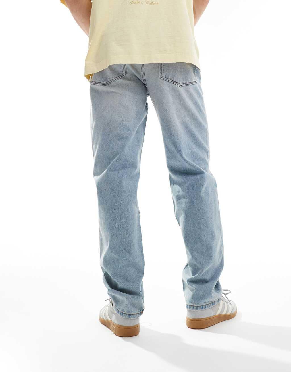 ASOS DESIGN straight jeans in light wash Product Image