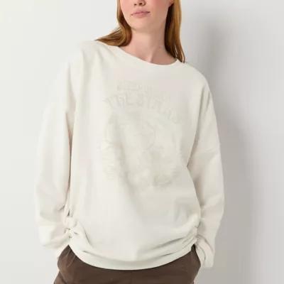 Juniors Womens Crew Neck Long Sleeve Sweatshirt Product Image