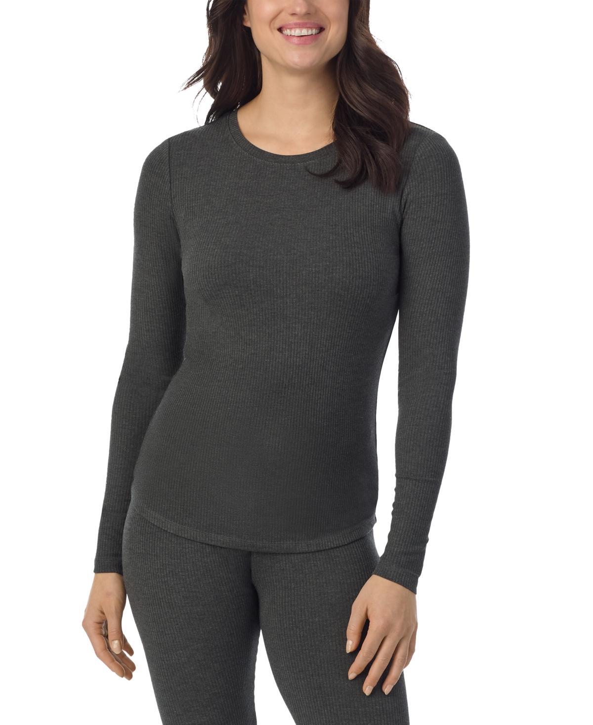 Cuddl Duds Womens Ribbed Crewneck Long-Sleeve Top Product Image