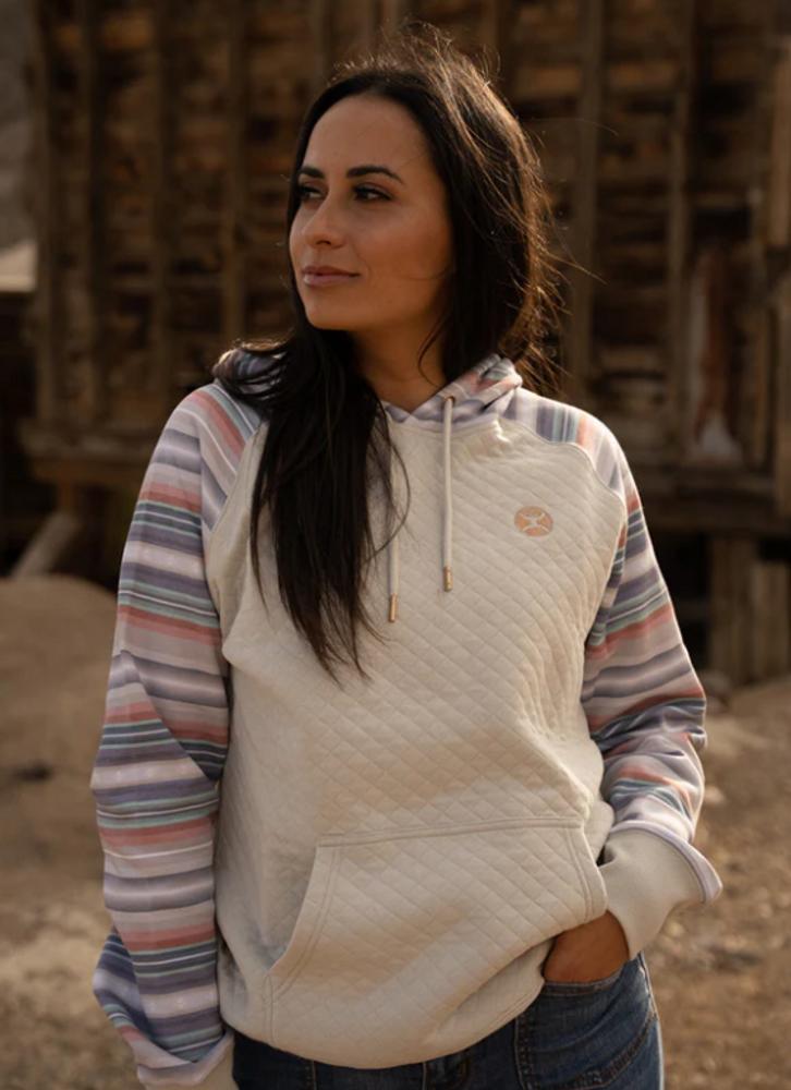 Hooey® Ladies "Summit" Cream/Serape With Quilted Body Hoodie Product Image